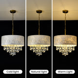 Drum Crystal Chandelier 3 Color Temperature Effect