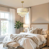 Drum Crystal Capiz Chandelier in Bedroom
