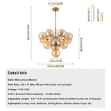 Mid-century gold chandelier size & specs