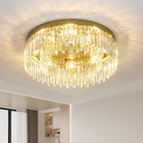 Luxury Gold Crystal Flush Mount Ceiling Light
