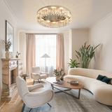 Chrome Crystal Ceiling Light in Living Room