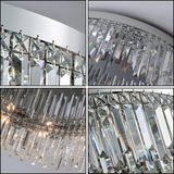 Premium Crystal Detail of Chrome Flush Mount Light