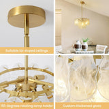 Small Size Cloud Glass Chandelier Detail, Sloped Ceiling Compatible