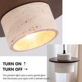 Yellow Travertine Stone Pendant Light Close-up