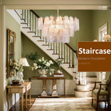 23.6" Medium Cloud Glass Chandelier for Staircase