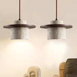 2-Light Minimalist Travertine Pendant Light for Living Space