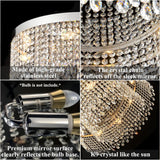 Silver Stainless Steel Crystal Ceiling Light