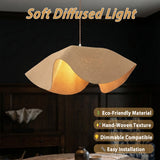 Soft light handwoven pendant lamp with eco features