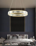 Modern Crystal Ring Chandelier in Bedroom