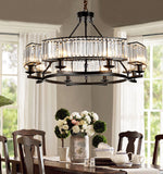 8-Light Black Crystal Chandelier in Dining Room