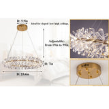 Gilded Frost Crystal Ring Chandelier Size Specs