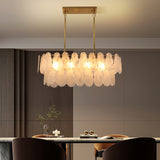 Modern Rectangular Gold Cloud Glass Pendant Light