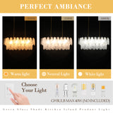 Dimmable Gold Cloud Glass Chandelier Lighting Effect