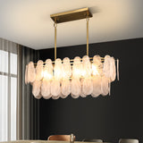 Modern Rectangular Gold Cloud Glass Pendant Light