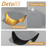 Woven pendant light detail: texture, glow, wavy shade