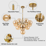 Gold chandelier structure & component details