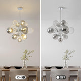 Glass bubble chandelier on/off demo