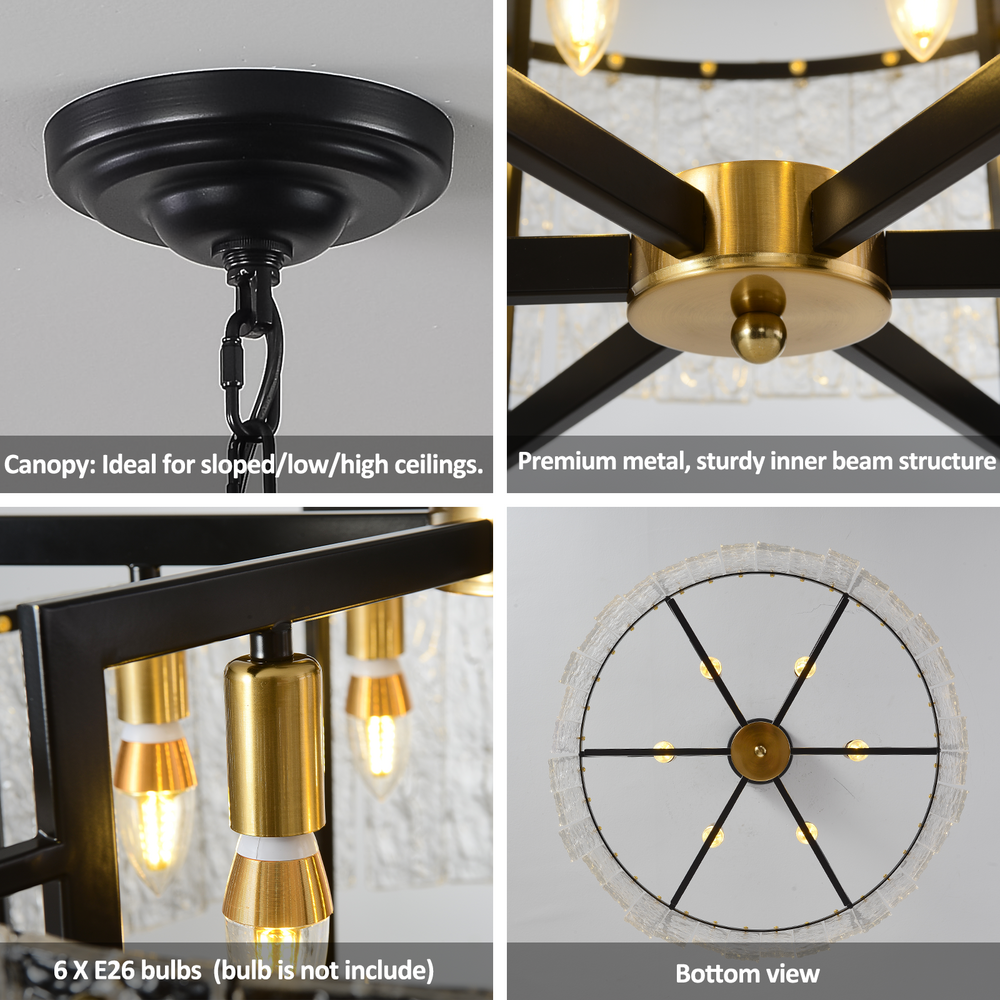 Chandelier Canopy, Metal Structure & Bulb Base Details