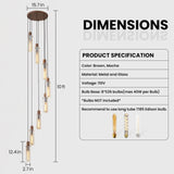 Glass tube pendant light size & specs
