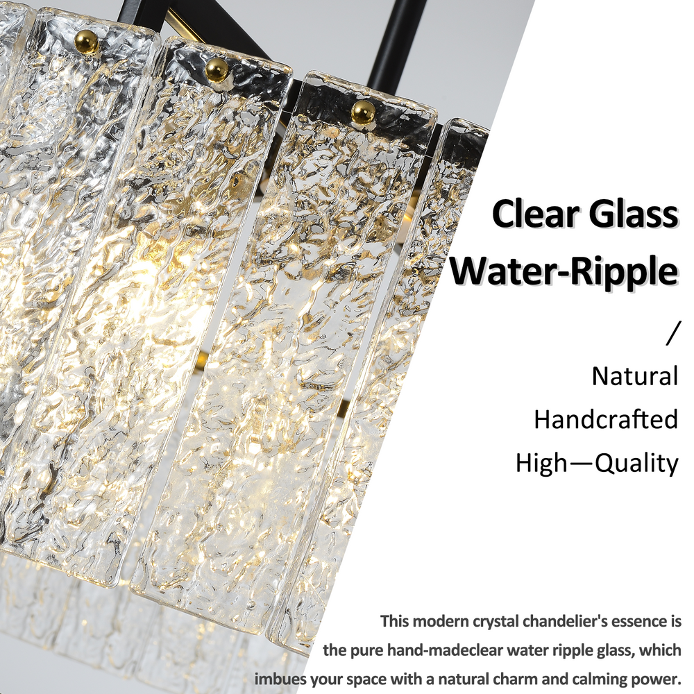 Water Ripple Glass Chandelier Detail