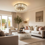 Modern Gold Crystal Ceiling Light for Living Room