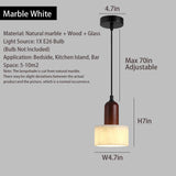 Natural marble wood pendant light dimension & specs: E26, 70in adjustable cord, 5-10㎡ use.