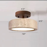 Walnut wood travertine ceiling light dimensions diagram