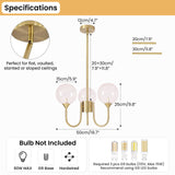 3 Head Pink Bubble Sputnik Chandelier Size Specs