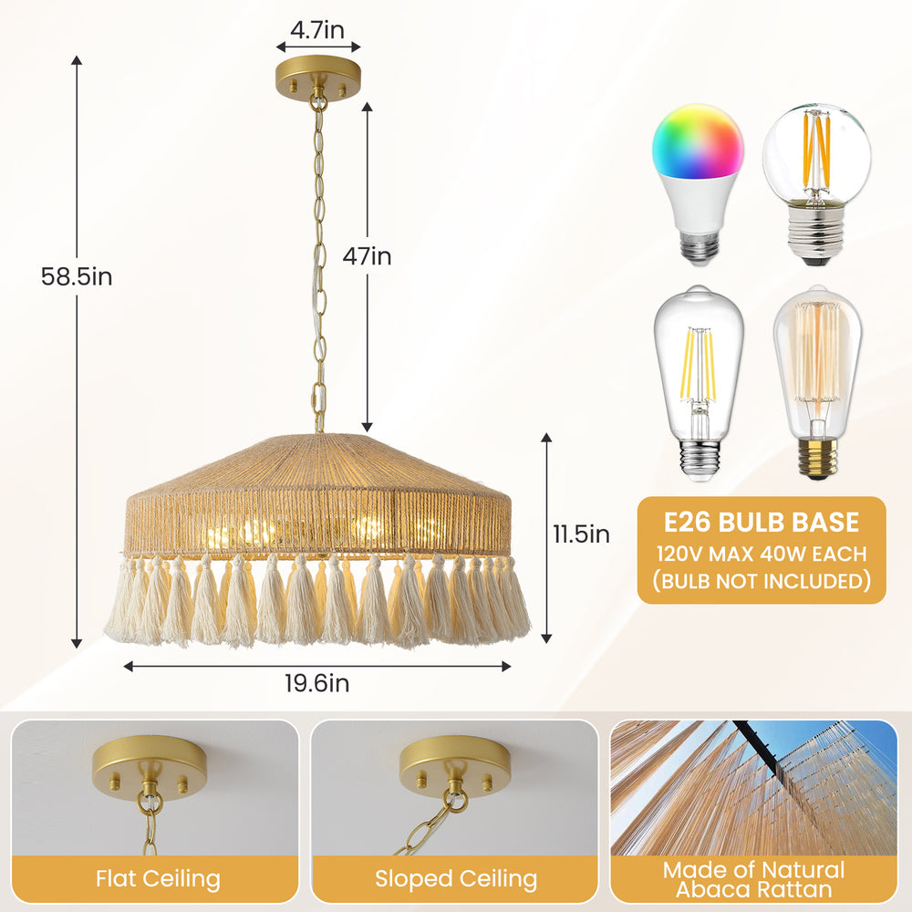 Rattan Pendant Light Size & Specs