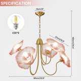 Large brass floral chandelier size & specs