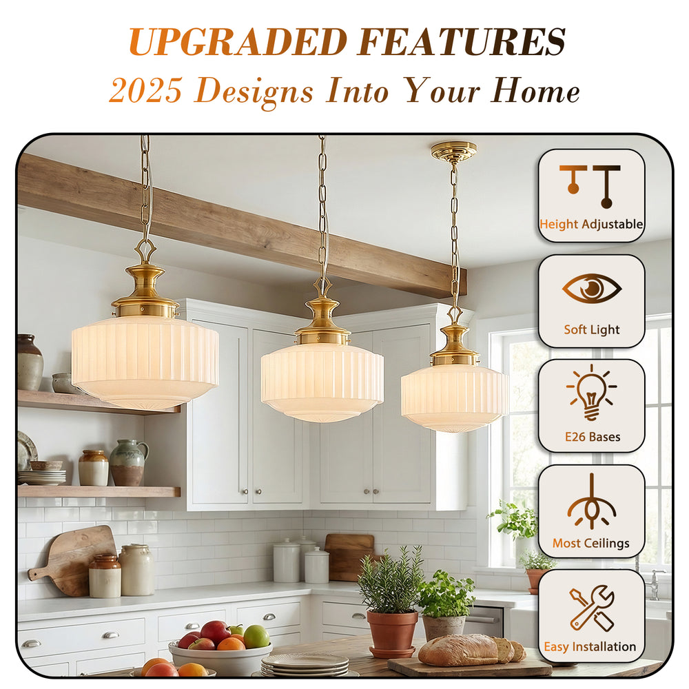 Upgraded vintage pendant light features