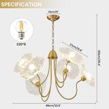 Vintage floral glass chandelier size & specs