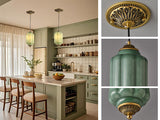 vintage green glass pendant light for kitchen island hallway bedroom bathroom