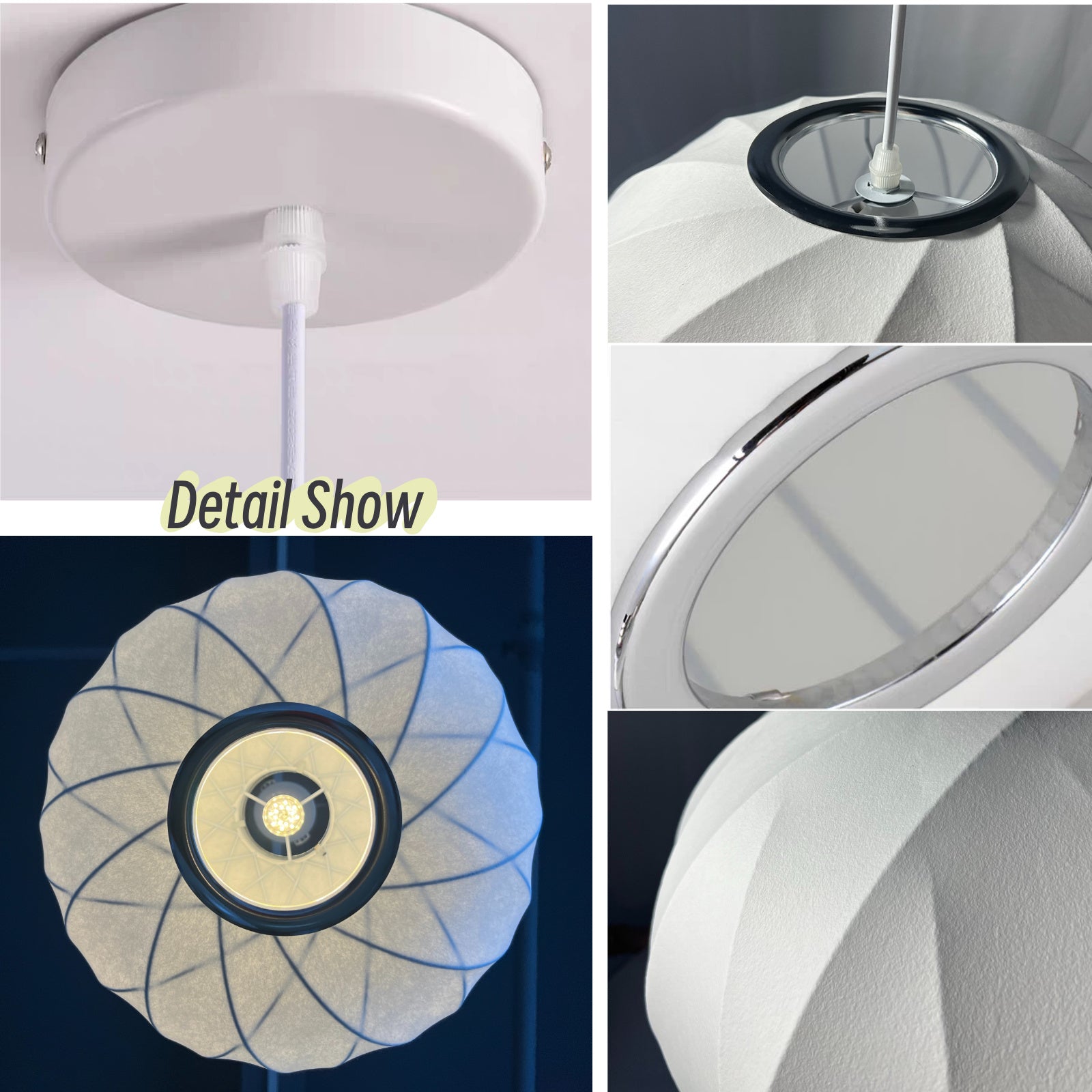 White lantern pendant light detail show
