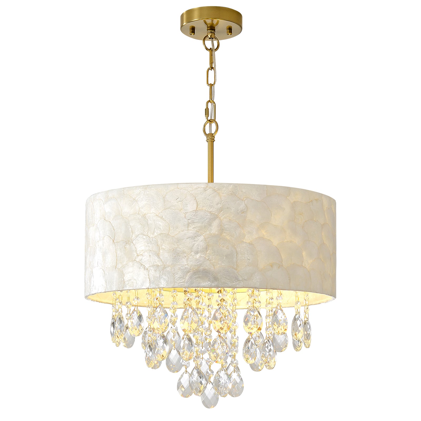 Drum Crystal Chandelier 3 Color Temperature Effect