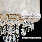 Real Capiz Shell & K9 Crystal Chandelier Detail