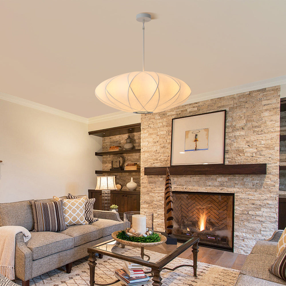 Wabi Sabi imitation silk pendant light in living room