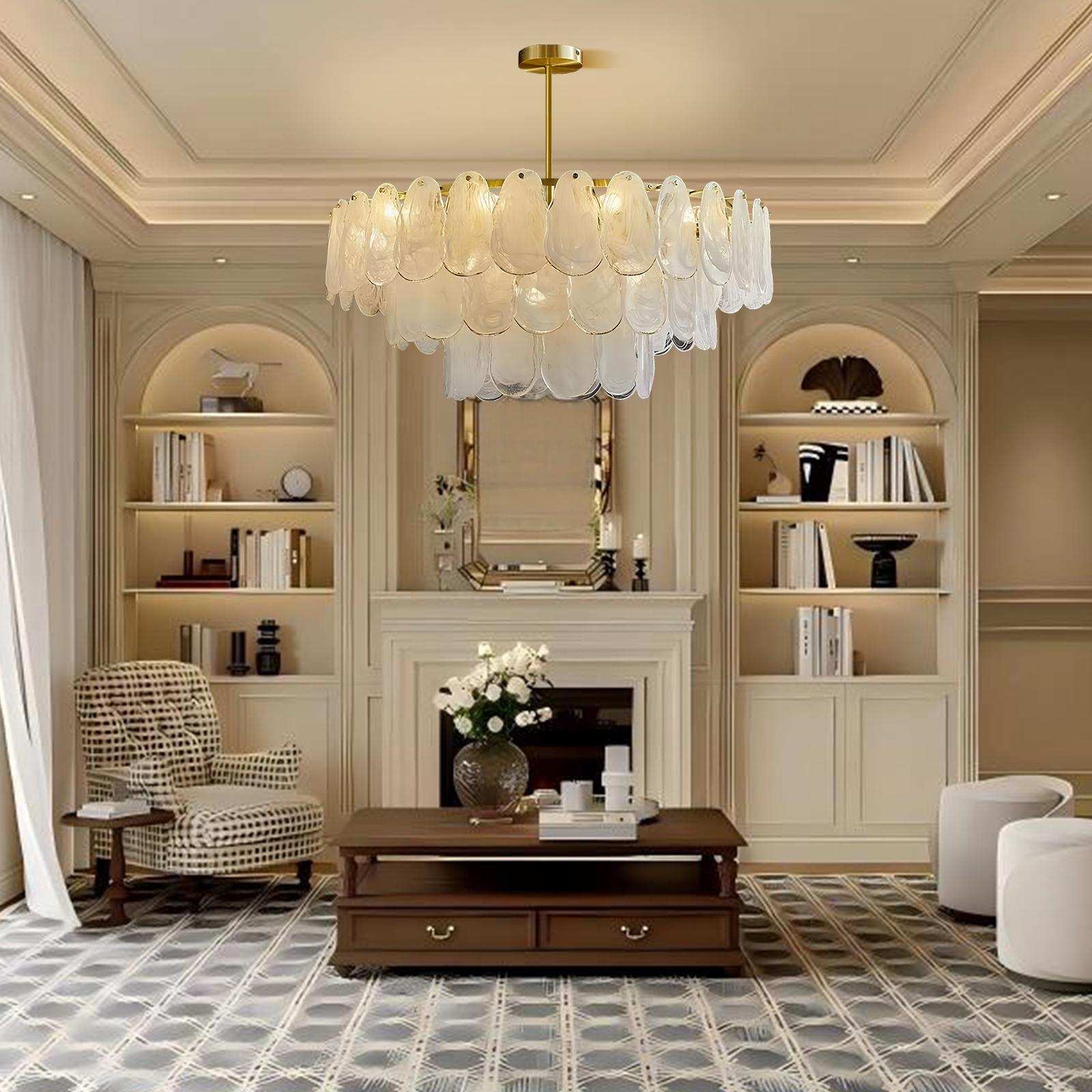 31.5" Large Cloud Glass Chandelier