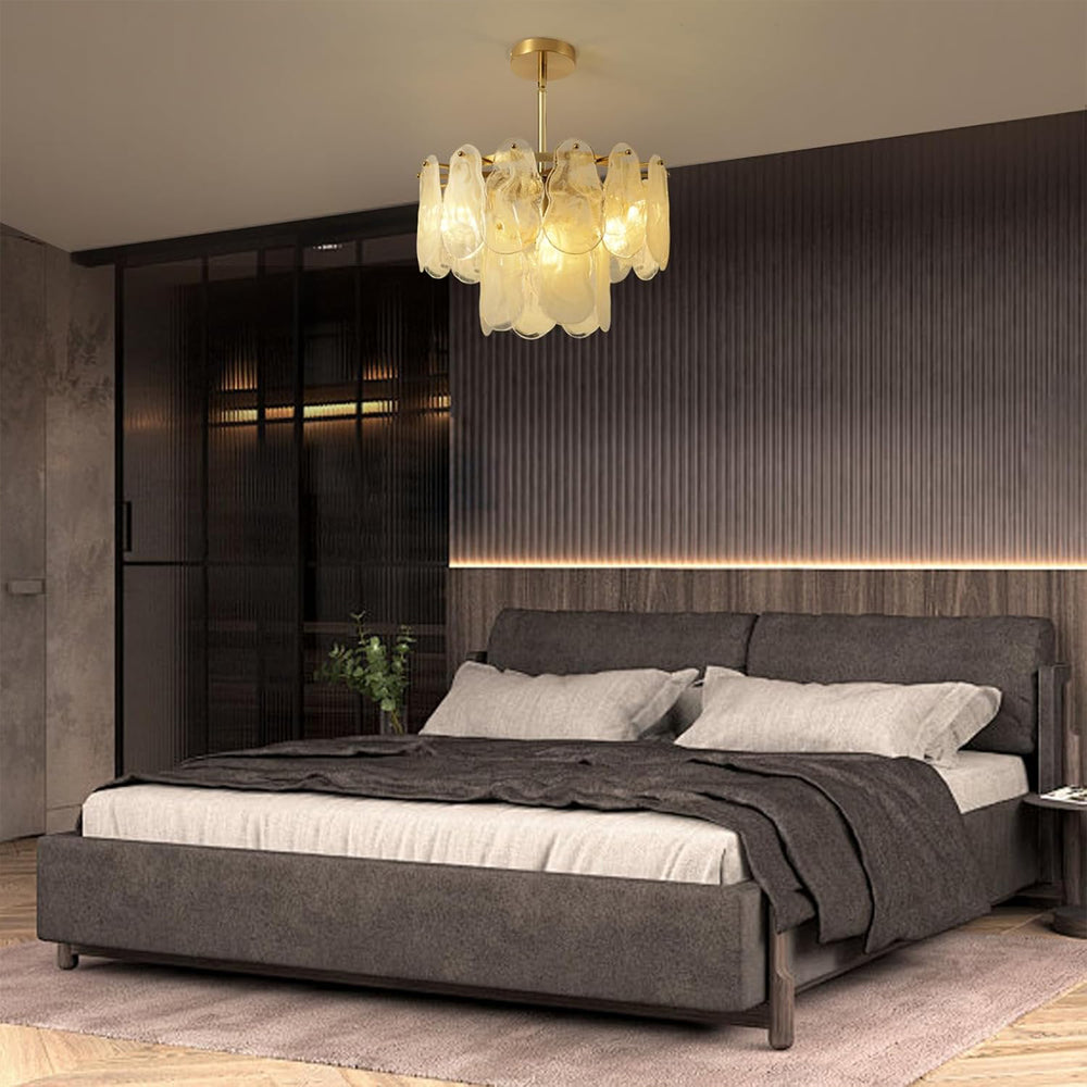 16.5" Small Cloud Glass Chandelier for Bedroom