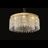 Gold Round Crystal Pendant Light