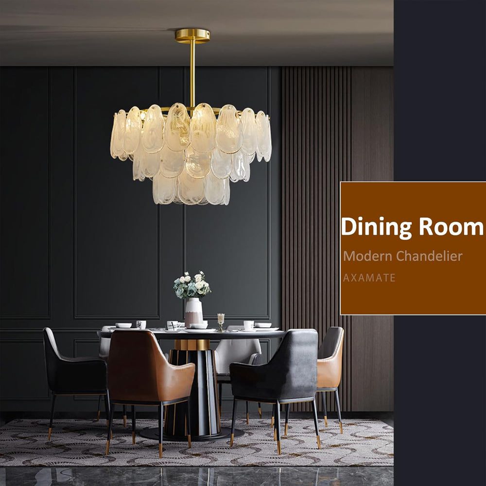 23.6" Medium Cloud Glass Chandelier for Dining Room