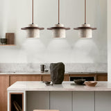 3-Light Yellow Travertine Hanging Lamp for Large Kitchen Island