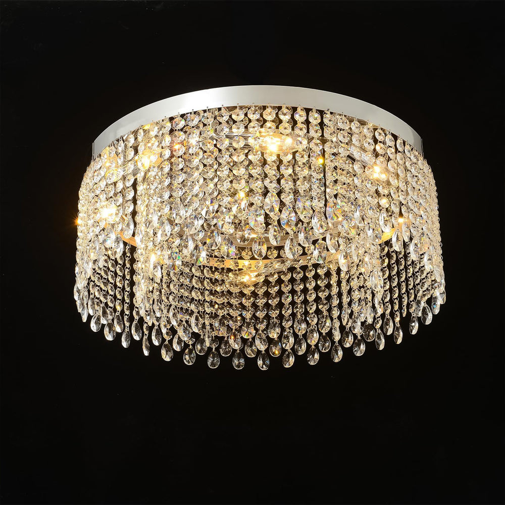 Silver Crystal Ceiling Light
