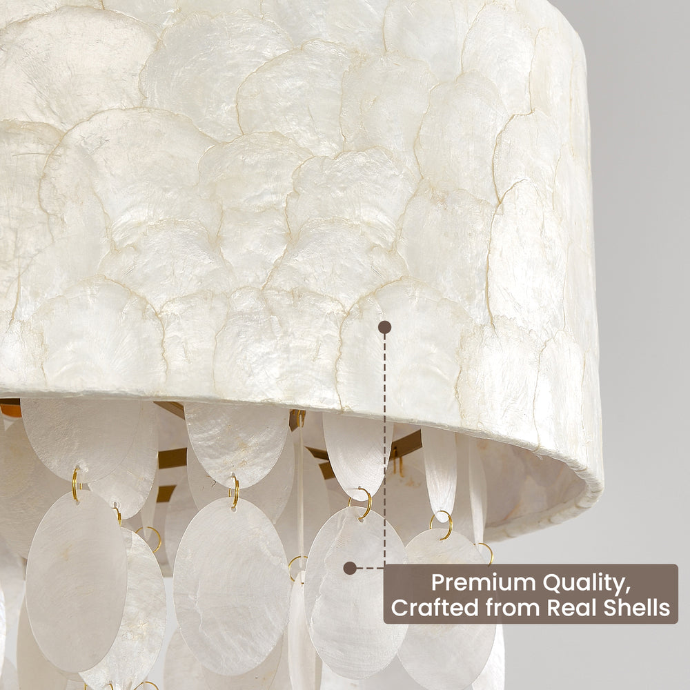 Real Capiz Shell Chandelier Detail