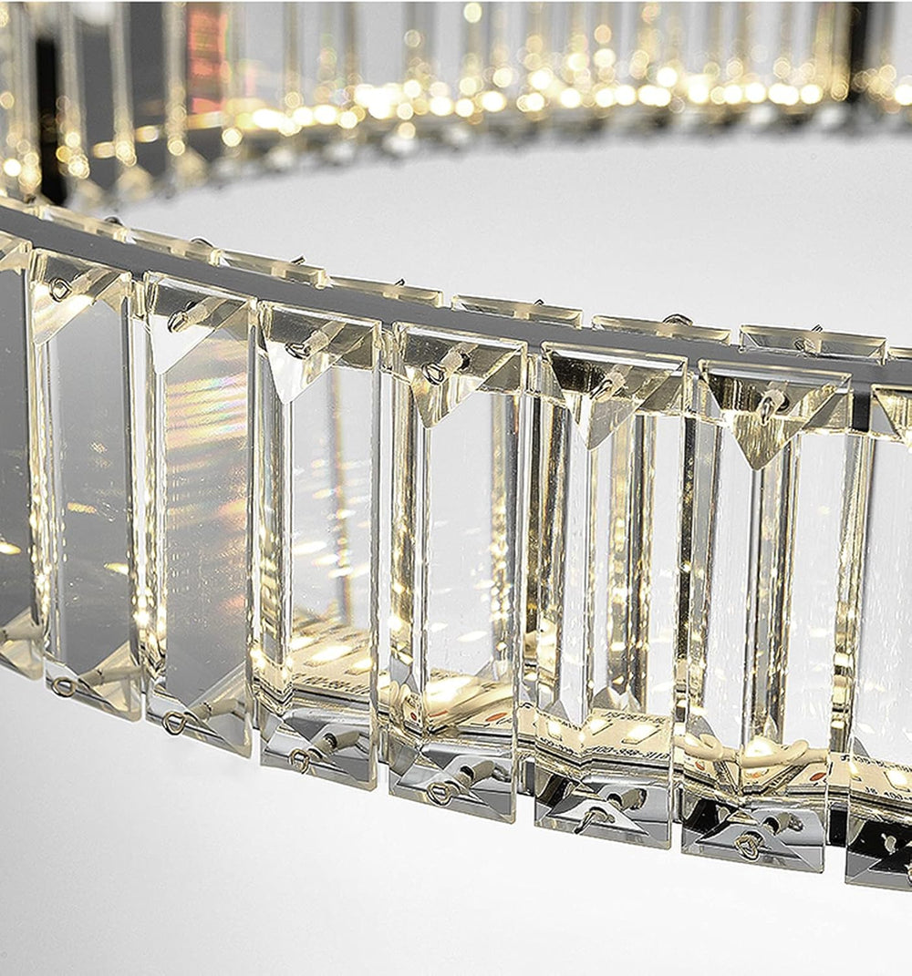 Crystal Ring Chandelier Close-up Detail 