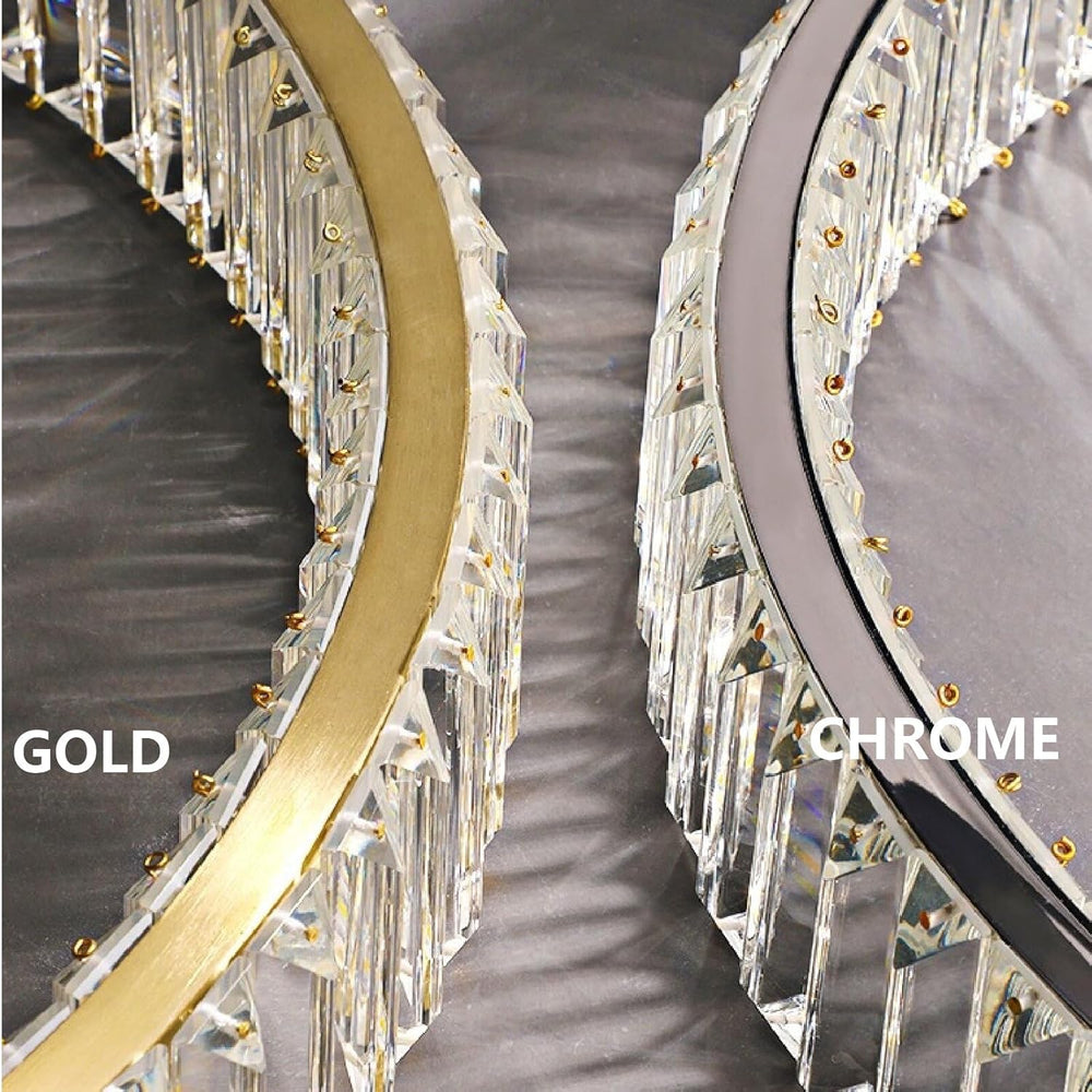 Gold vs Chrome Crystal Ring Chandelier Detail 