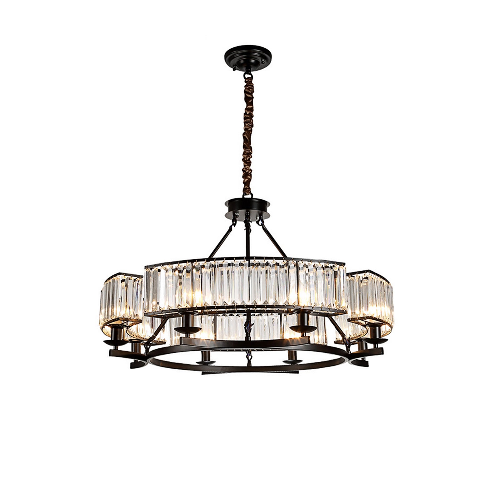 8-Light Black Crystal Chandelier Product Sho