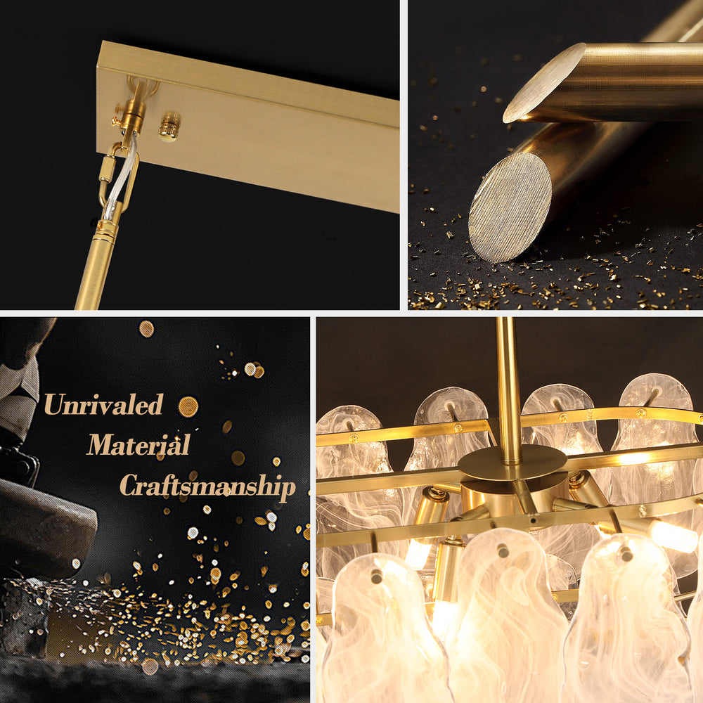 Gold Electroplated Iron Frame Chandelier