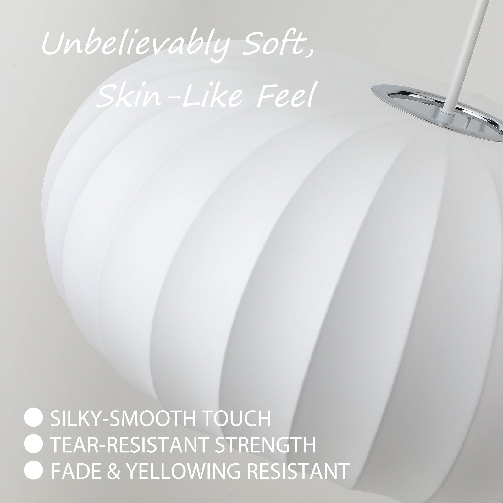 Soft silk-like pendant light texture detail