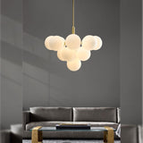Modern bubble chandelier in living room